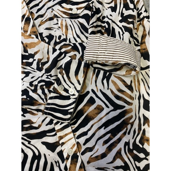 Jones New York Signature Petite Animal Print 3/4 Sleeve Blouse Women's Size PL - Picture 8 of 10